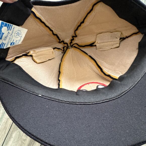 Vintage FLAW Mickey Mouse Ears Snapback Hat Adult 70s Black Disneyland Retro USA - Picture 6 of 8